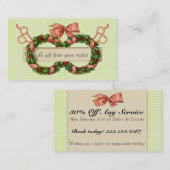 ヘアーサロンのスタイリストの休日のクーポンのギフトカードクリスマス 割引カード (正面/裏面)