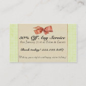 ヘアーサロンのスタイリストの休日のクーポンのギフトカードクリスマス 割引カード (裏面)