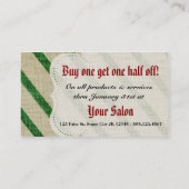ヘアーサロンのスタイリストの休日のクーポンのギフトカードクリスマス 割引カード (裏面)