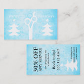 ヘアーサロンのスタイリストの休日のクーポンのギフトカードクリスマス 割引カード (正面/裏面)