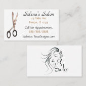 ヘアーサロンのパーソナライズな名刺 名刺 (正面/裏面)