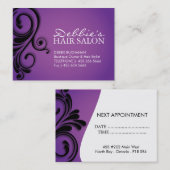 ヘアーサロンのビジネス及びアポイントメントカード 予約カード (正面/裏面)