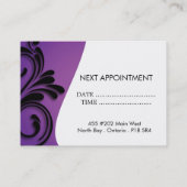 ヘアーサロンのビジネス及びアポイントメントカード 予約カード (裏面)