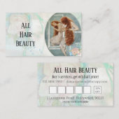 ヘアーサロンの割引提供の美容院 ロイヤリティカード (正面/裏面)
