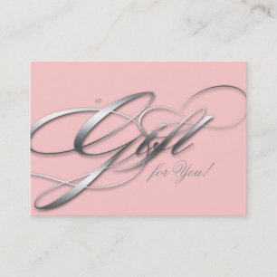 ヘアーサロンの化粧のギフト券のピンクの銀 割引カード