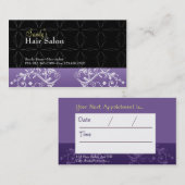 ヘアーサロンの名刺およびアポイントメントカード 予約カード (正面/裏面)