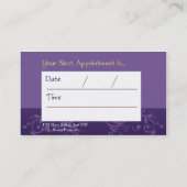 ヘアーサロンの名刺およびアポイントメントカード 予約カード (裏面)