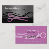 ヘアーサロンの名刺およびアポイントメントカード 名刺 (正面/裏面)