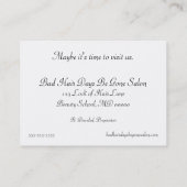 ヘアーサロンの名刺のぽっちゃりしたサイズ 名刺 (裏面)