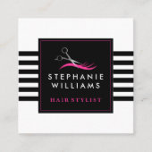 ヘアーサロンの名刺のテンプレート スクエア名刺 (正面)