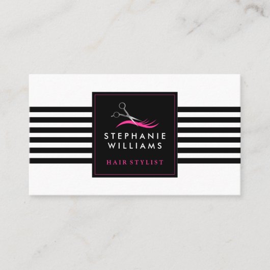 ヘアーサロンの名刺のテンプレート 名刺 (正面)