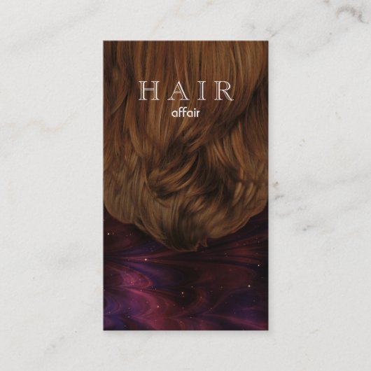 ヘアーサロンの名刺のピンクの黒 名刺 (正面)