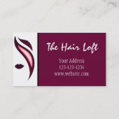 ヘアーサロンの名刺の紫色 名刺 (裏面)