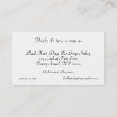 ヘアーサロンの名刺 名刺 (裏面)