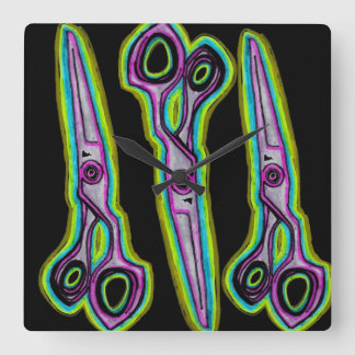 ヘアーサロンの時計 スクエア壁時計