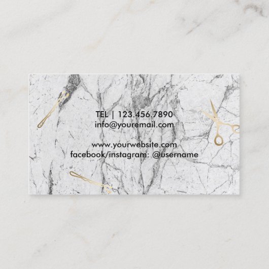 ヘアーサロンの美しいの女の子の粋な大理石のアポイントメント 予約カード (裏面)