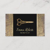 ヘアーサロンの金ゴールドはスタイリッシュな金ぱくのパチパチ鳴る音を切ります 名刺 (正面)