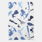 ヘアーサロンはパターンに用具を使います キッチンタオル (縦)