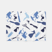 ヘアーサロンはパターンに用具を使います フリースブランケット (正面(横))