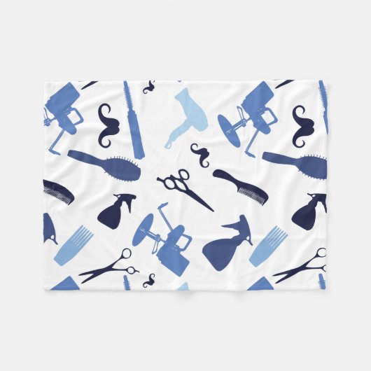 ヘアーサロンはパターンに用具を使います フリースブランケット (正面(横))