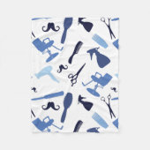 ヘアーサロンはパターンに用具を使います フリースブランケット (正面)