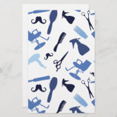 ヘアーサロンはパターンに用具を使います 便箋 (正面/裏面)