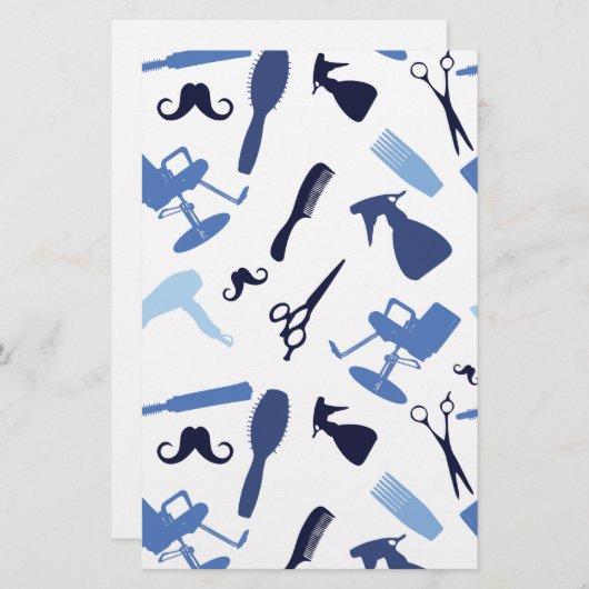 ヘアーサロンはパターンに用具を使います 便箋 (正面/裏面)