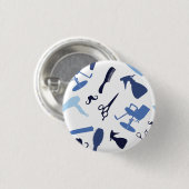 ヘアーサロンはパターンに用具を使います 缶バッジ (正面&裏面)