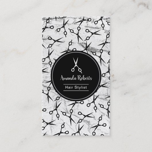 ヘアーサロンはパターン大理石のアポイントメントを切ります 予約カード (正面)