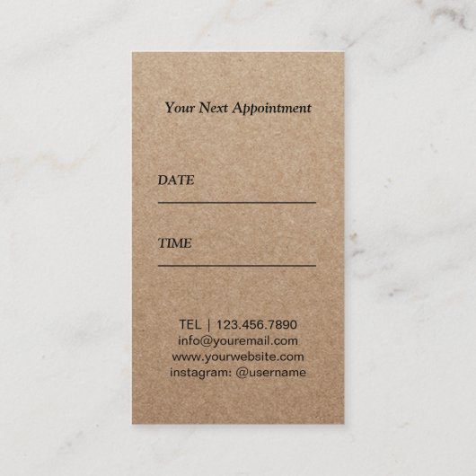 ヘアーサロンはパターン素朴なアポイントメントを切ります 予約カード (裏面)