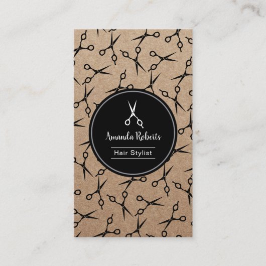 ヘアーサロンはパターン素朴なアポイントメントを切ります 予約カード (正面)