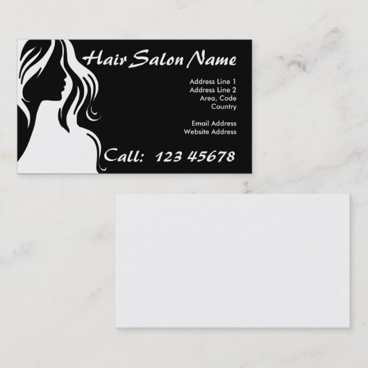 ヘアーサロンビジネステーマのコレクション 名刺 (正面/裏面)