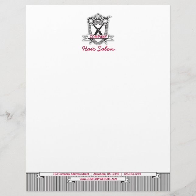 ヘアーサロン専門のモダンなビジネスレターヘッド レターヘッド (正面)
