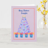 ヘアースタイリストラベンダーツリー用クリスマスカード カード (黄色い花)