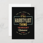 ヘアースタイリスト職名男性女性ギフト 出欠カード (正面/裏面)