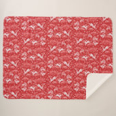 ヘアーズスノーフィールドバンニースラビットウィンターパターンレッド シェルパブランケット (正面(横))