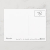 ヘアーズスノーフィールドホワイトウサギ冬の動物ブルー ポストカード (裏面)