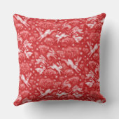 ヘアーズスノーフィールドホワイトウサギ冬の動物レッド クッション (裏面)