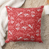 ヘアーズスノーフィールドホワイトウサギ冬の動物レッド クッション (ブランケット)