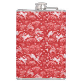 ヘアーズスノーフィールドホワイトウサギ冬の動物レッド フラスク (裏面)