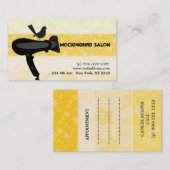 ヘアードライヤーの欺く鳥のサロンの花柄のアポイントメント 予約カード (正面/裏面)