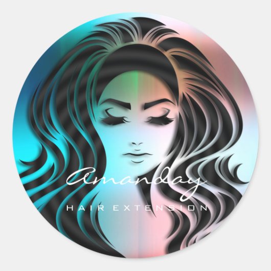 ヘアーブラッシュ拡張スタイリストメイクアップブラックグラデーション ラウンドシール (正面)