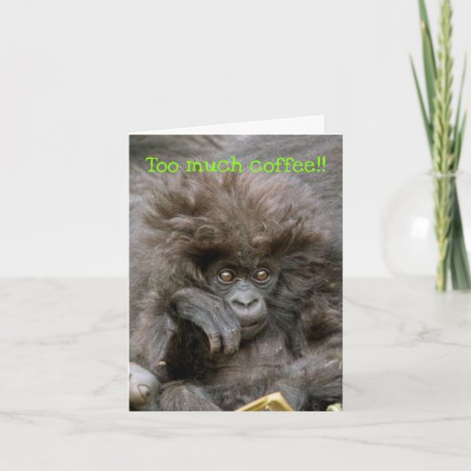 ヘアーモンキー熱狂するに多くのコーヒーノテカード カード (正面)