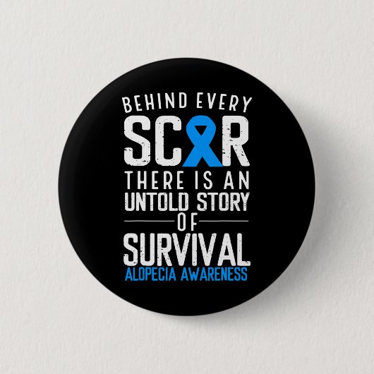 ヘアーロスブルーリボンアロペシアアレアタ認識度 缶バッジ (正面)