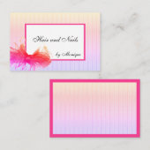 ヘア化粧美しいデザインフレームビッグボウ 名刺 (正面/裏面)