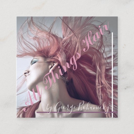 ヘア吹美容師名刺 スクエア名刺 (正面)