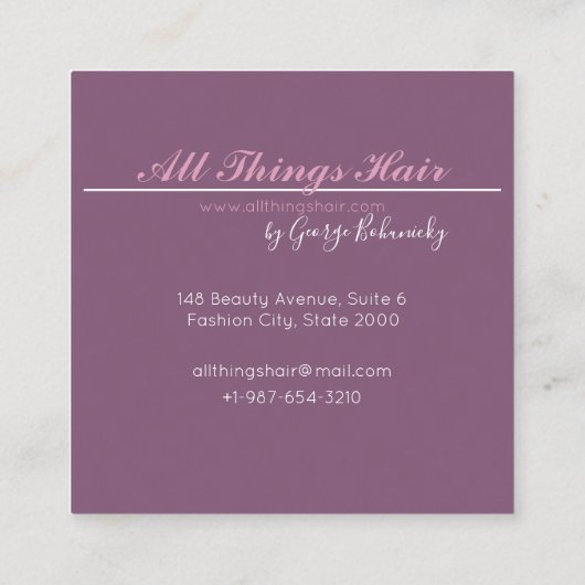 ヘア吹美容師名刺 スクエア名刺 (裏面)