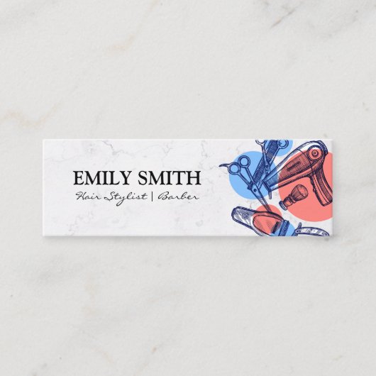 ヘア気にツール | 理容師 | 美容師 スキニー名刺 (正面)