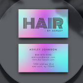 ヘア気にプロフェッショナルモダンネオンピンク&ブルー 名刺