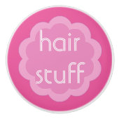 ヘア気に団体や組織ピンクの花ノブ セラミックノブ (正面)